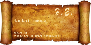 Harkai Emese névjegykártya